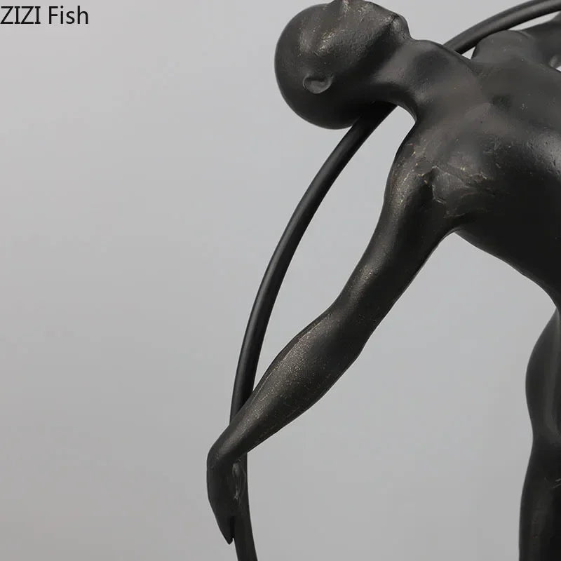 Afralia™ Abstract Cast Iron Acrobatics Sculpture Desk Decoration Slender Figures