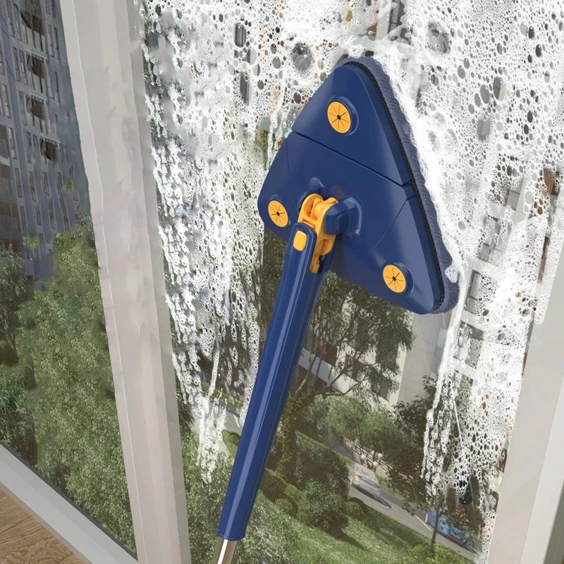 Afralia™ 360 Rotating Telescopic Triangle Floor Mop & Window Squeegee