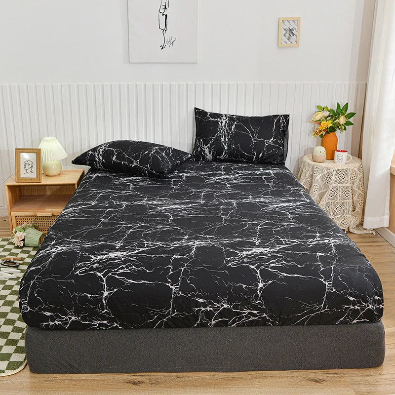 Afralia™ Ceramic Patterned Bedsheets Set with Bedspread & Pillowcases