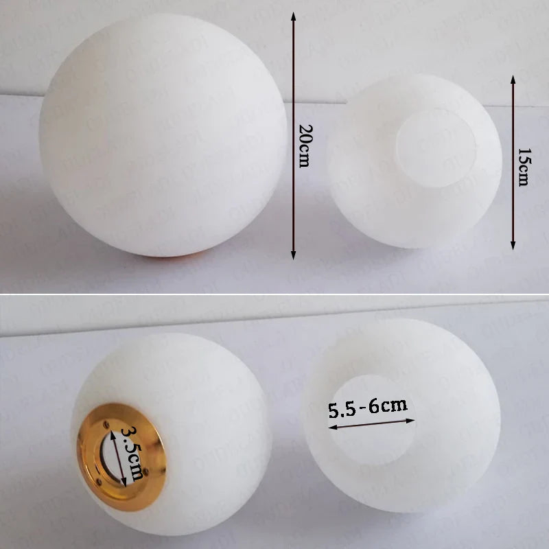 Afralia™ Glass Ball Pendant Lampshade - High Quality Milky Glass Ball Design