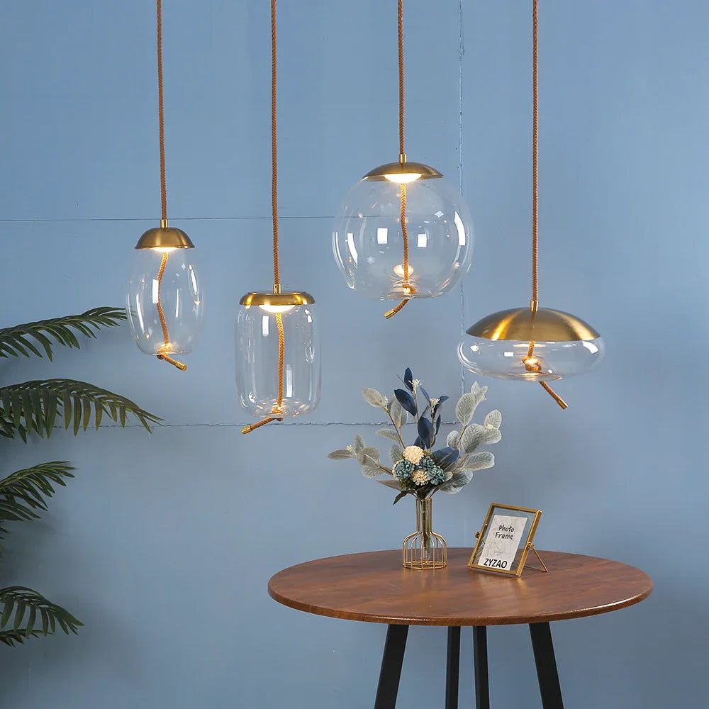 Afralia™ Scandinavian Glass Pendant Lights Knot Design Hanging Lamp Fixtures