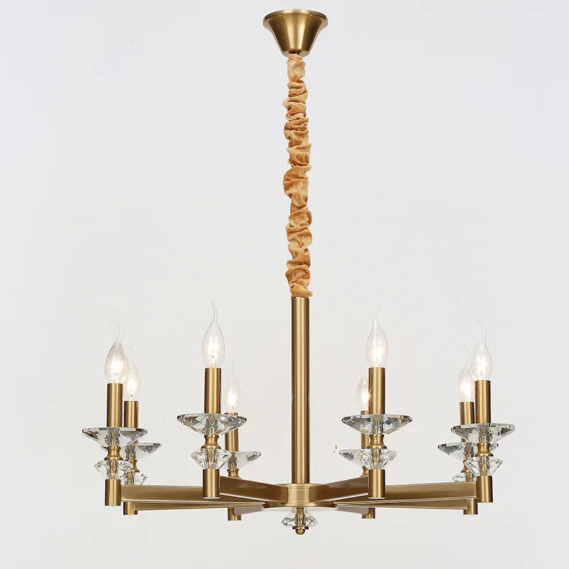 Afralia™ Glass Candle Crystal Chandelier: Elegant European Retro Style for Living Room and Dining Room