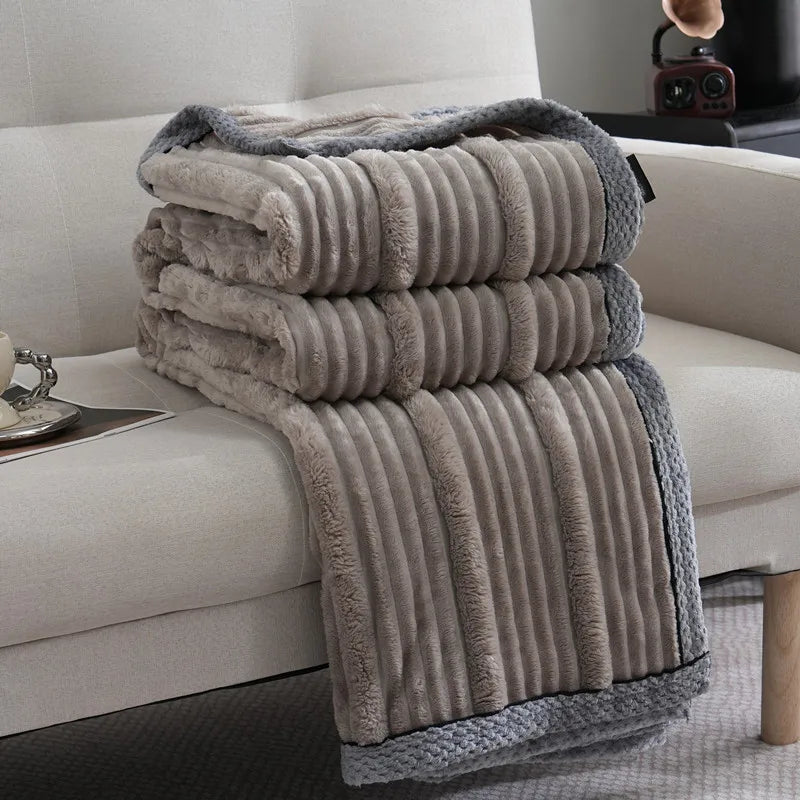 Afralia™ Light Luxury Sofa Blanket for Autumn/Winter, Cozy Office and Bedroom Blanket