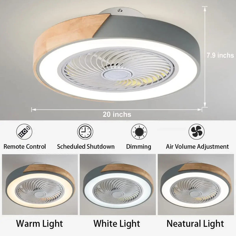 Afralia™ Modern Wood Ceiling Fan Light with Remote Control in 3 Colors