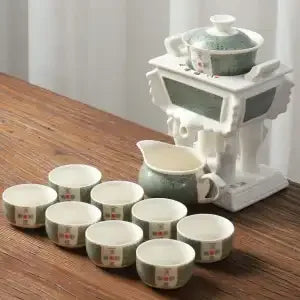 Afralia™ Premium Automatic Kung Fu Tea Set: Home & Office Teaware Gift Box