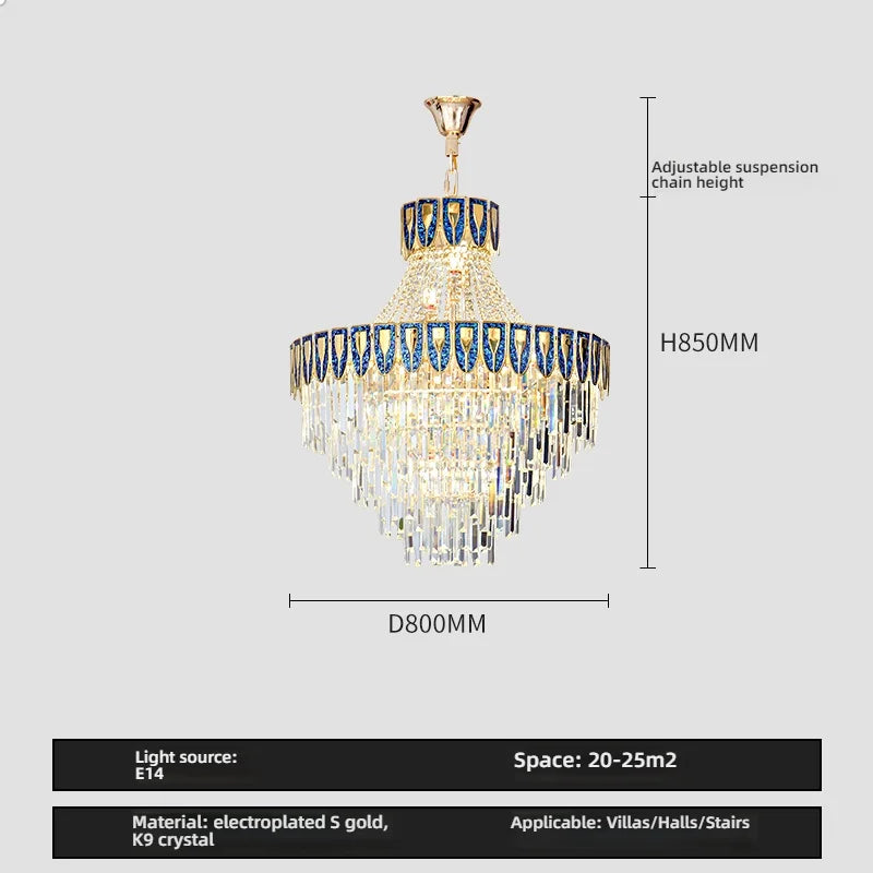 Afralia™ Crystal Chandelier: Luxurious Modern Living Room Villa Light Fixtures