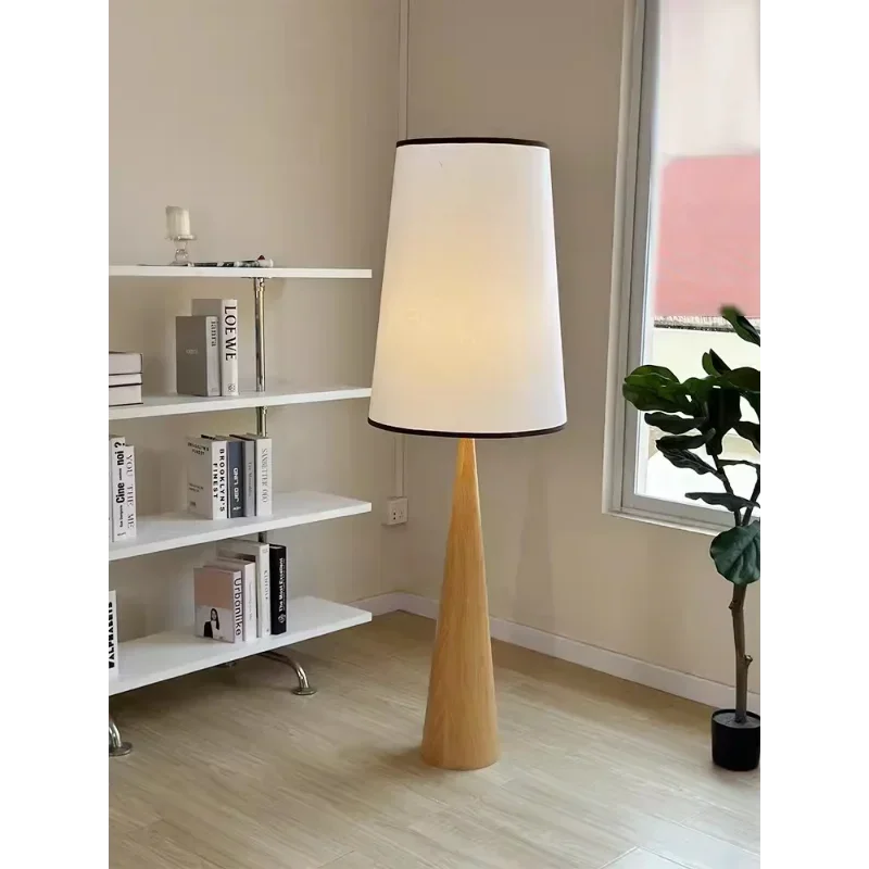 Afralia™ Wood Floor Lamp: Japanese Nordic Design, Cream Cloth Shade, E27 Socket