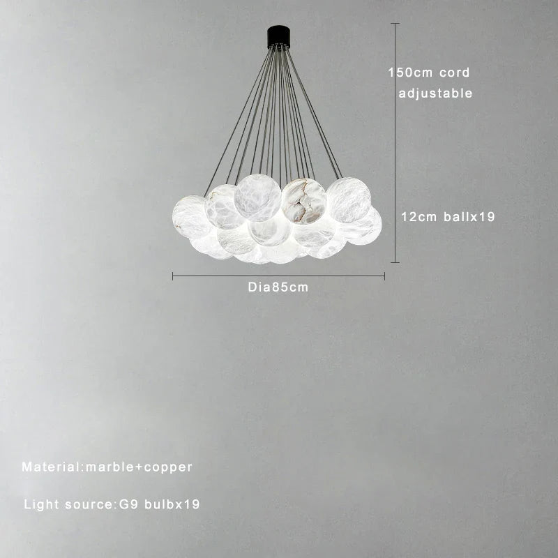 Afralia™ Marble Vains Ceiling Pendant Lights Luxe Home Decor Villa Duplex Lighting