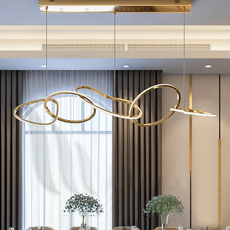 Afralia™ Chrome Stainless Steel LED Pendant Light - Modern Minimalist Dining Room Island Lamp