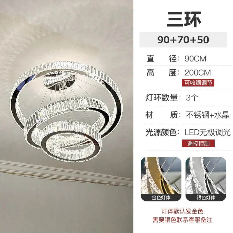 Afralia™ Crystal LED Chandelier for Modern European Style Living Room Lighting