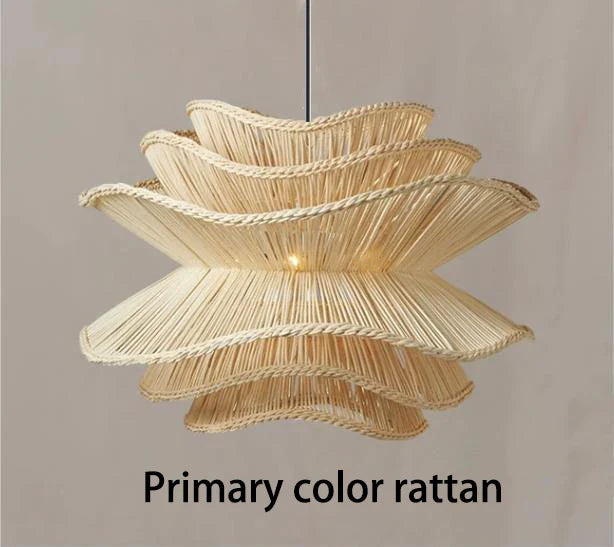 Afralia™ Wabi Sabi Rattan Pendant Lamp: Japanese Bamboo Chandelier for Home, Restaurant, Shop