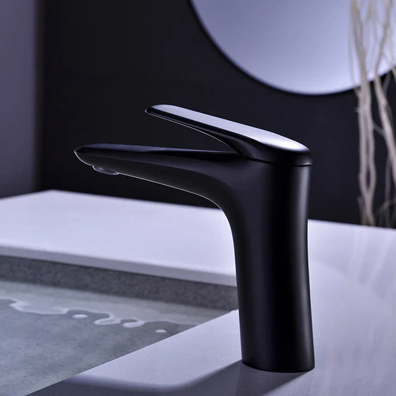 Afralia™ Basin Faucet: Single Handle Mixer Tap in Black/Chrome/Grey/Gold with Hot Cold Water