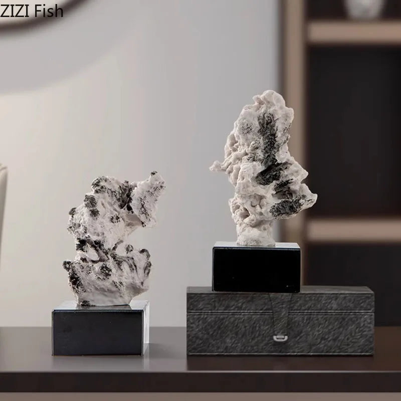 Afralia™ Taihu Stone Rockery Sculpture Coral Statue Decor Creative Modern Crafts