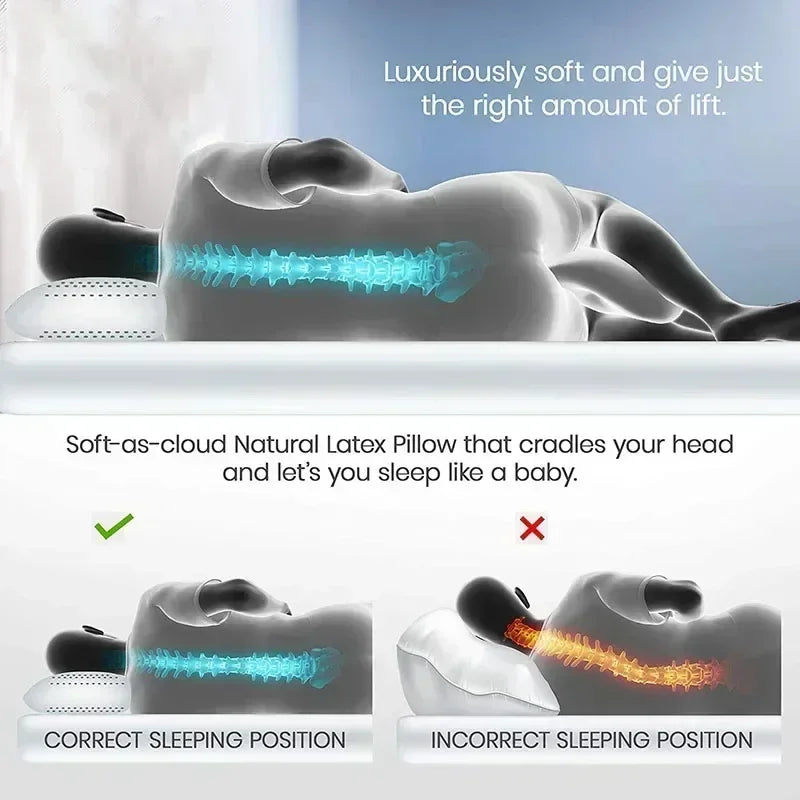 Afralia™ Orthopedic Latex Neck Pain Relief Pillow - Comfortable & Breathable Sleep Solution
