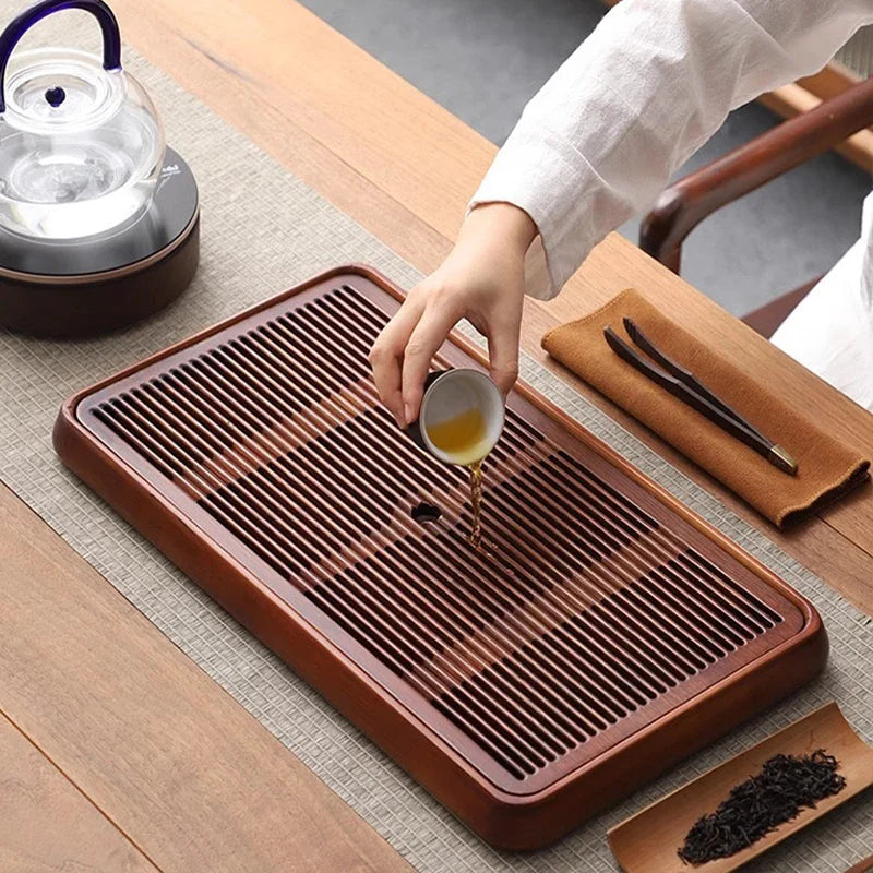 Afralia™ Bamboo Tea Tray Dual Purpose Kung Fu Tea Set Water Storage Tea Board