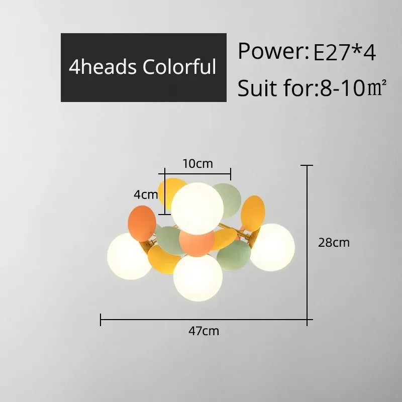 Afralia™ LED Colorful Chandelier for Living Room Bedroom Dining Modern Flash Bulbs