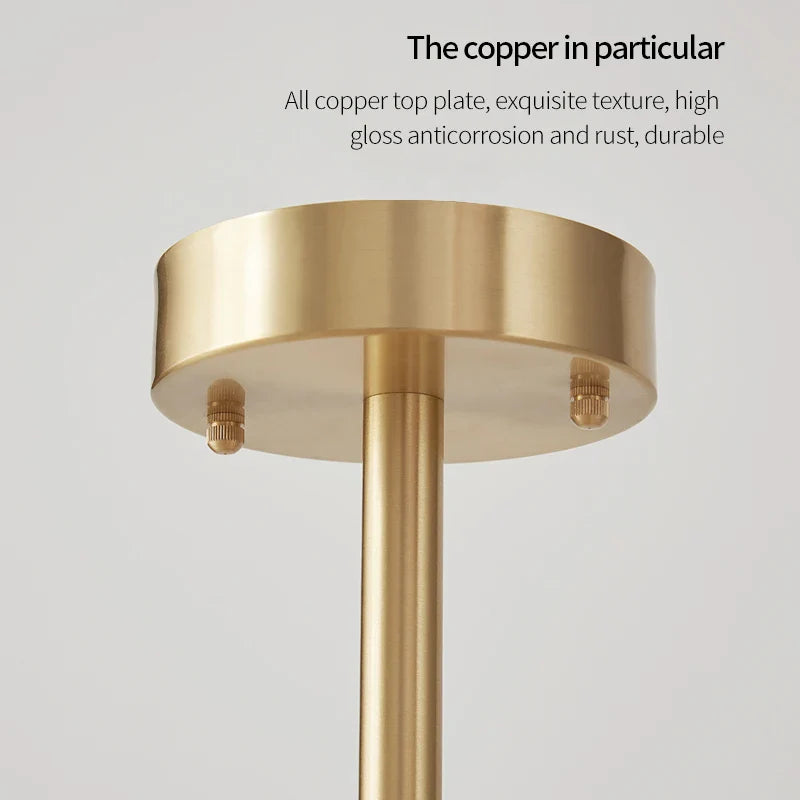 Afralia™ Luxury Copper Chandelier Light Glass Crystal Brass Master Bedroom French Living Room