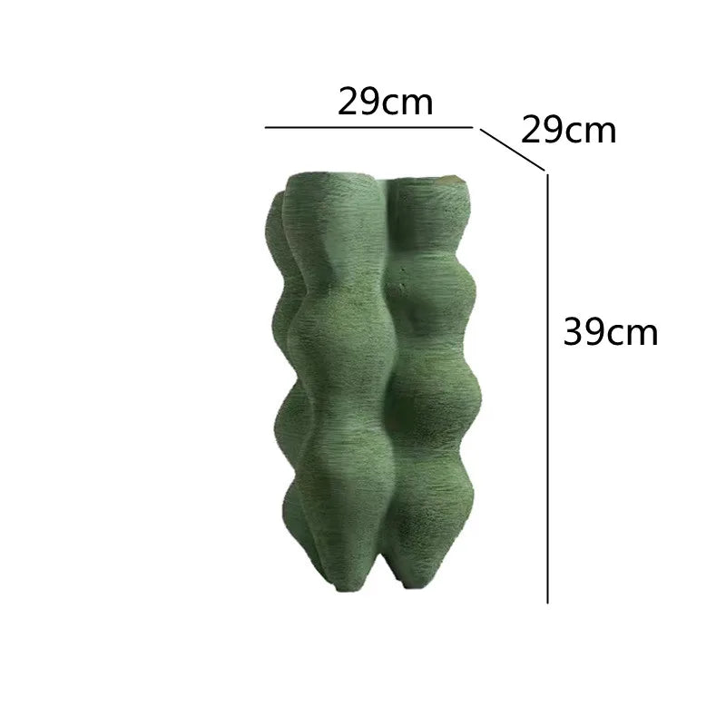 Afralia™ Geometric Resin Vase Sculpture Handmade Art Furnishings Home Decor Vase