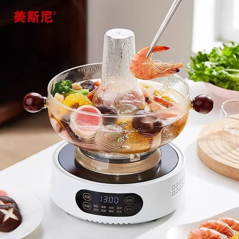 Afralia™ Glass Hotpot: Thickened Heat-Resistant Crystal Pot for Home, Camping, Steaming & Boiling