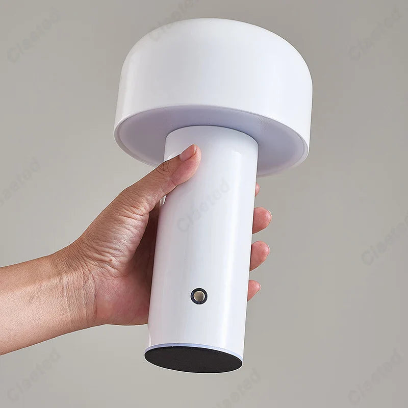 Afralia™ Mushroom Table Lamp Night Light Cordless Touch Rechargeable USB Bedside Decor Lamp