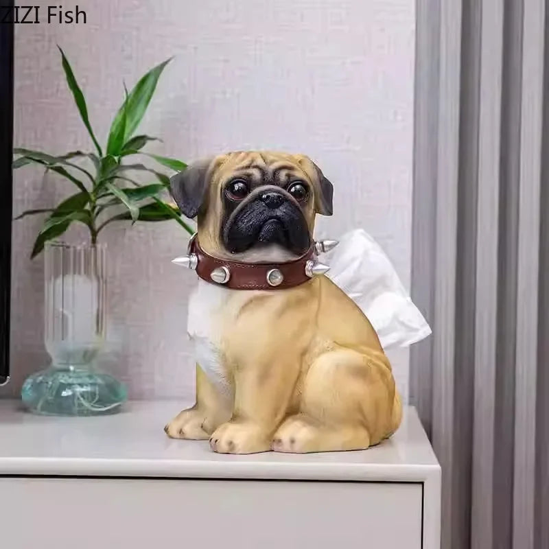 Afralia™ Bulldog Tissue Box: Cute Dog Shape Coffee Table Decoration