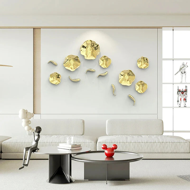 Afralia™ Carp Fish Lotus Leaf  Gold Wall Pendant - Bionics Home Decor