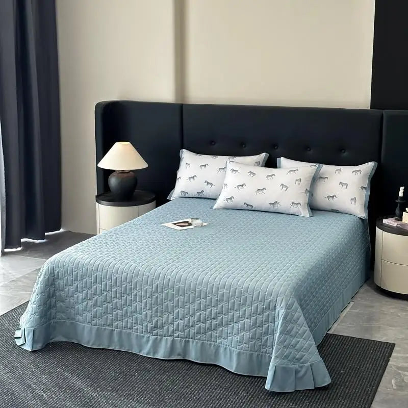 Afralia™ Cool Silk Summer Quilt Set with Sheets & Pillowcases