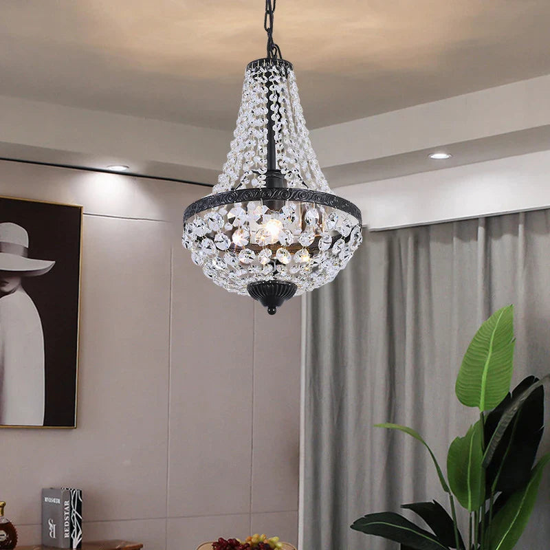 Afralia™ Iron Art Crystal Chandelier for Dining Room and Bedroom