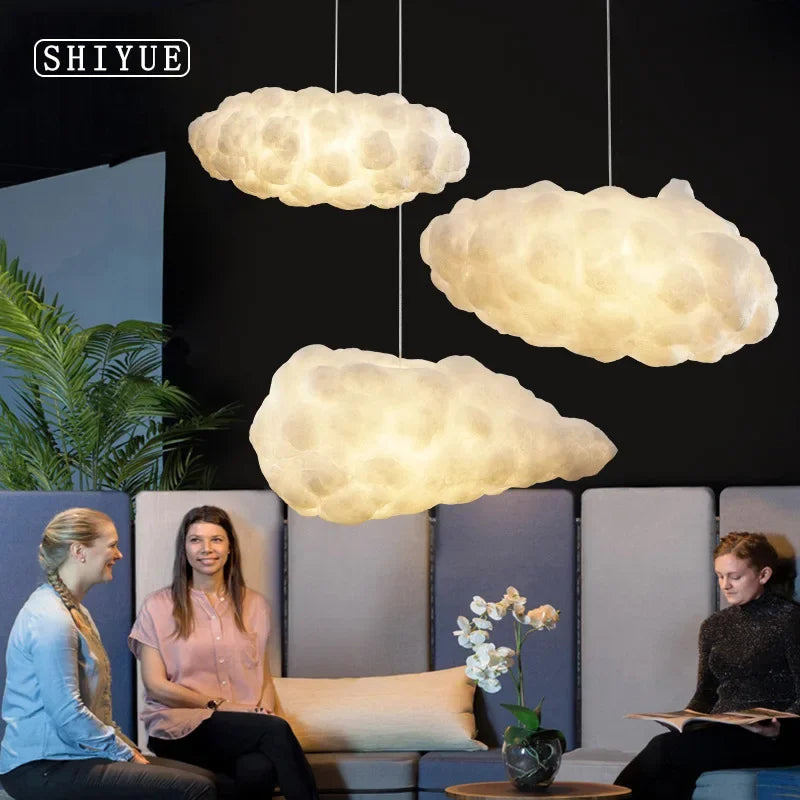 Afralia™ Cloud Chandelier: Modern White Pendant Light for Commercial & Residential Spaces