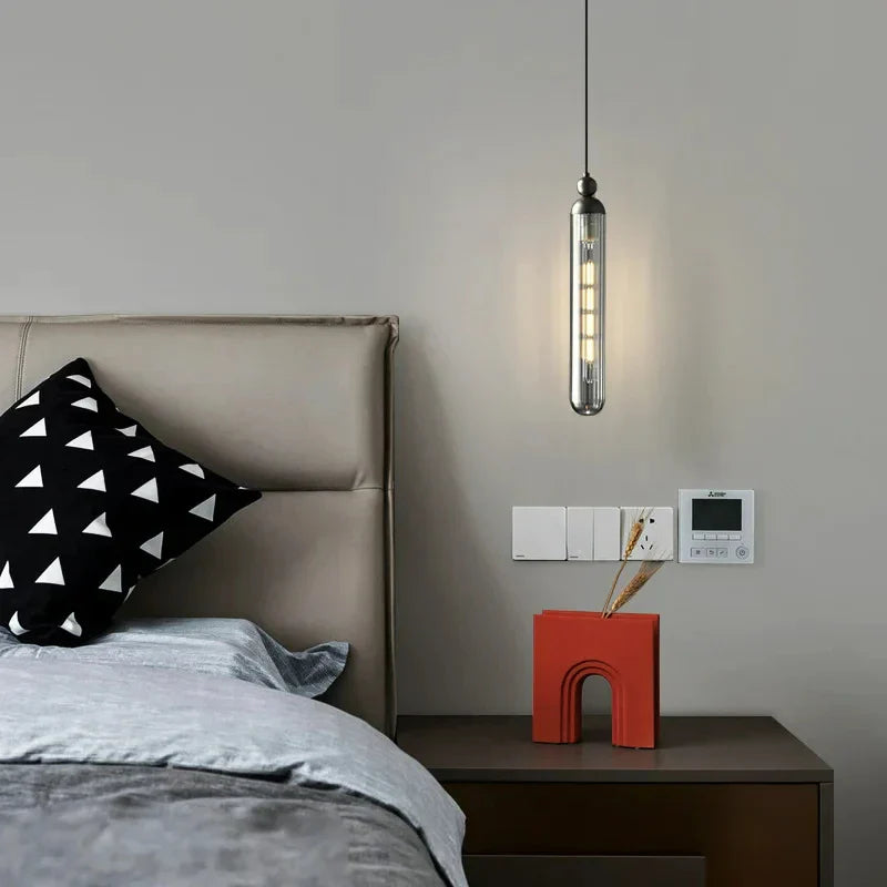 Afralia™ Nordic Glass Chandelier: Bedroom & Restaurant Lighting, Copper Finish, E14 Bulb, Adjustable