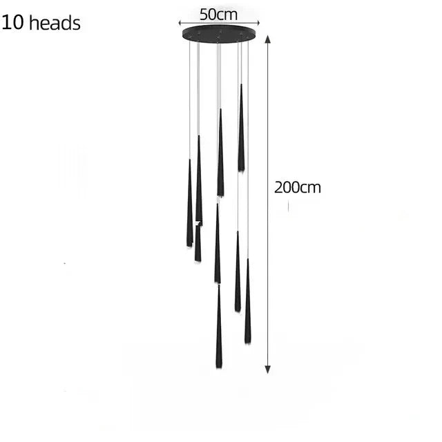 Afralia™ LED Chandelier: Modern, Dimmable Ceiling Light for Living Room, Kitchen, Staircase