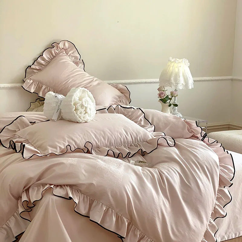 Afralia™ Luxe 1000TC Egyptian Cotton French Princess Wedding Bedding Set