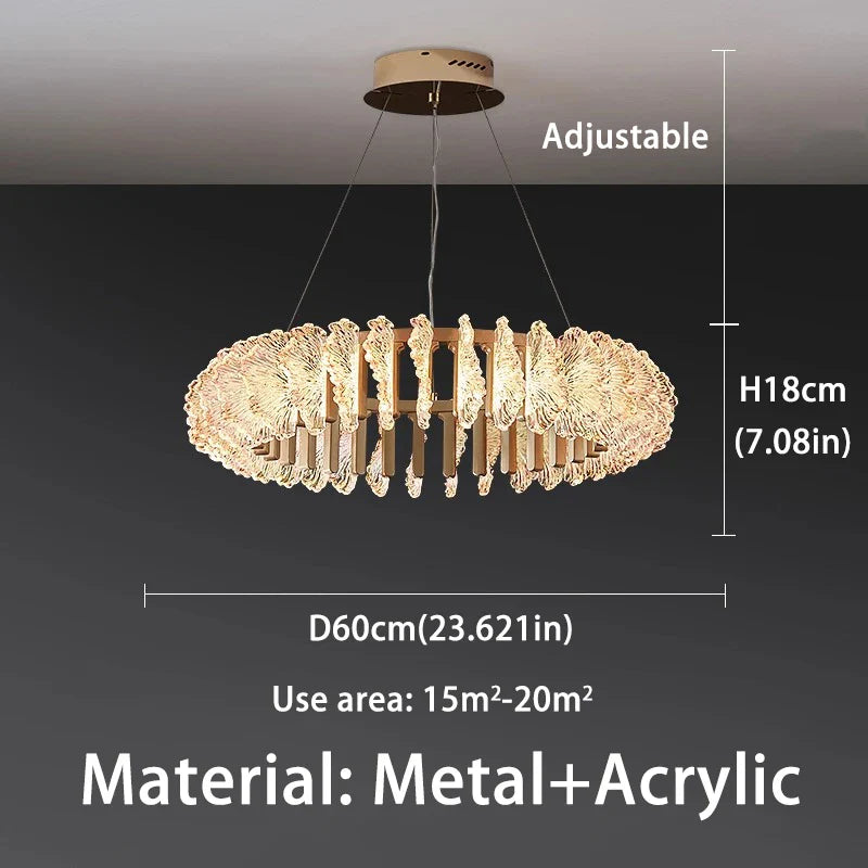 Afralia™ Gold Bloom Coral Ceiling Chandelier, LED Pendant Light for Living Room.