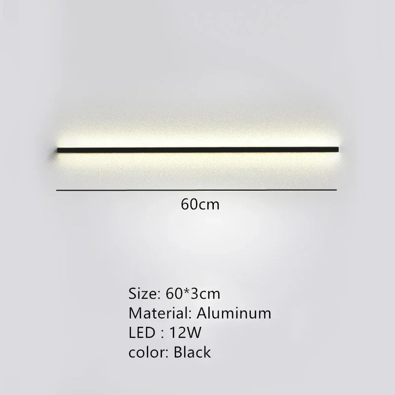 Afralia™ Modern Dimmable Long Wall Lamp for Bedroom and Living Room
