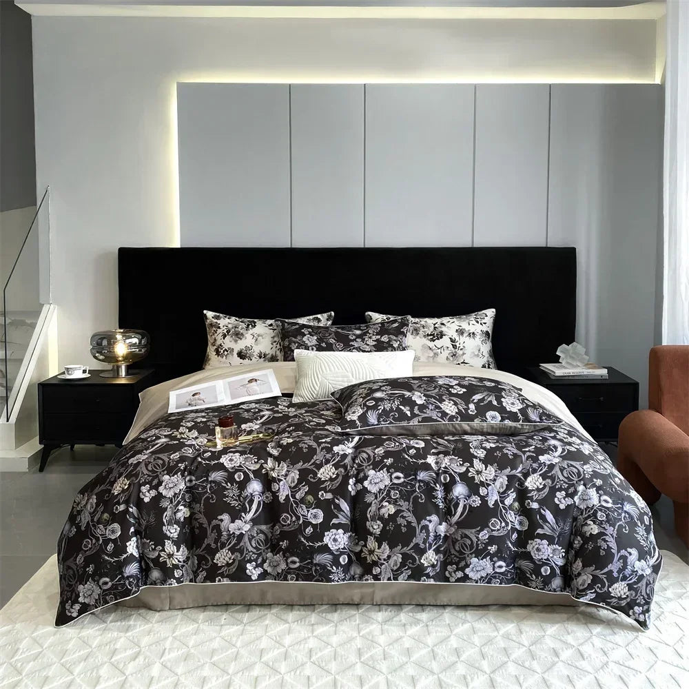 Afralia™ 1000TC Egyptian Cotton Bedding Set, Solid Color Sheets, Pillowcase, Blanket Cover, King Queen Europe Size