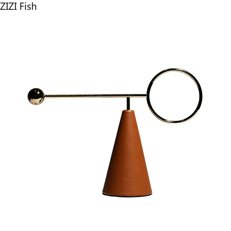 Afralia™ Geometric Metal Rod Sculpture Decor Modern Minimalist Room Crafts Aesthetic