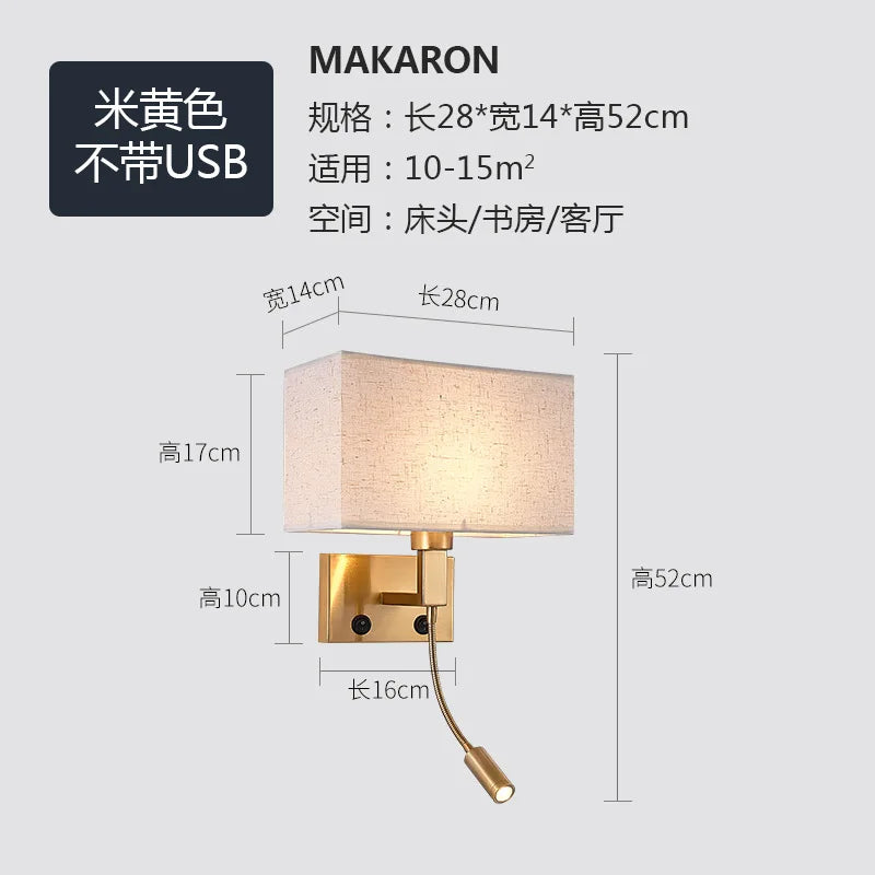 Afralia™ Nordic LED Bedroom Wall Light with Switch, Adjustable Hose Spotlight