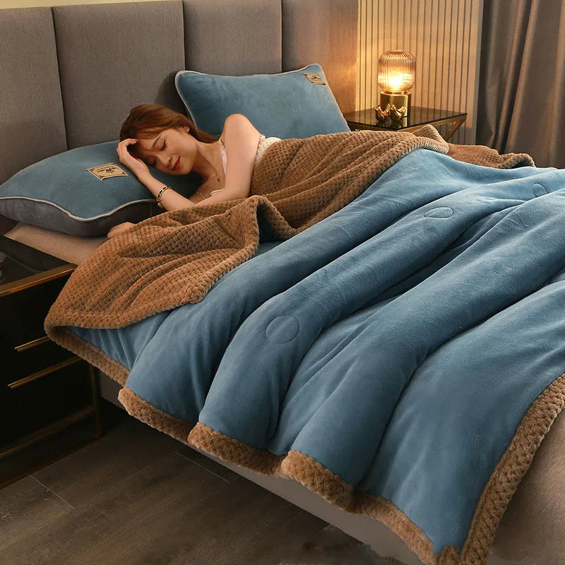Afralia™ Luxury Flannel Fleece Three-Ply Weighted Blanket for Warmth & Comfort.