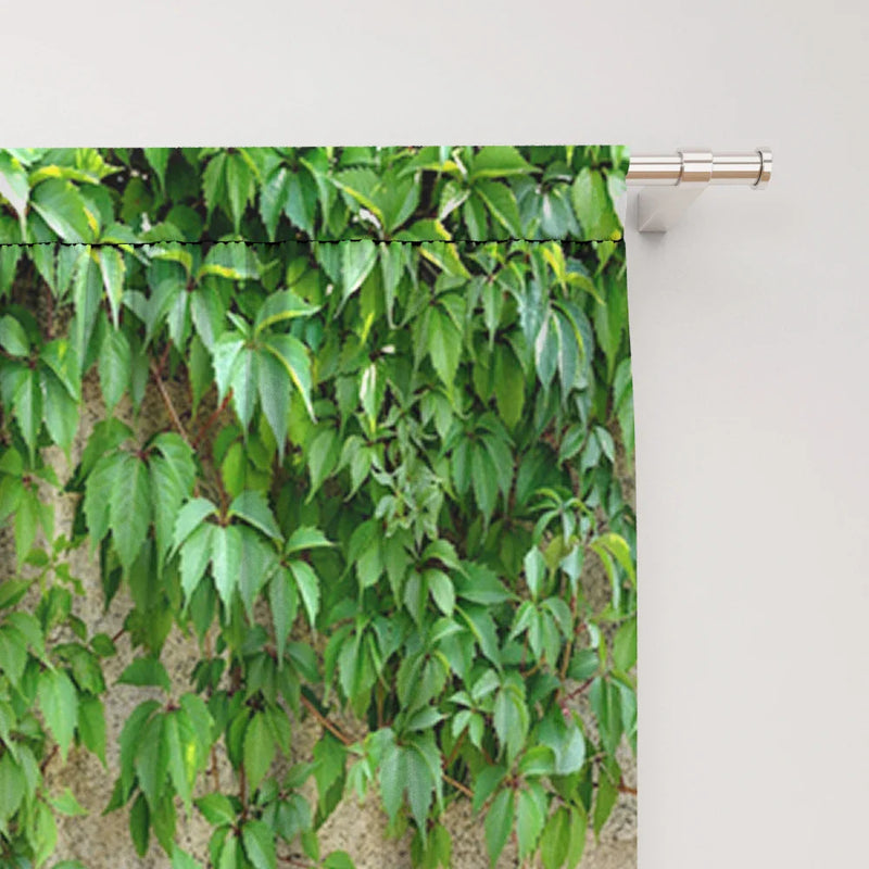 Afralia™ Green Leaf Plant Printed Curtains for Home Decoration and Modern Vibes