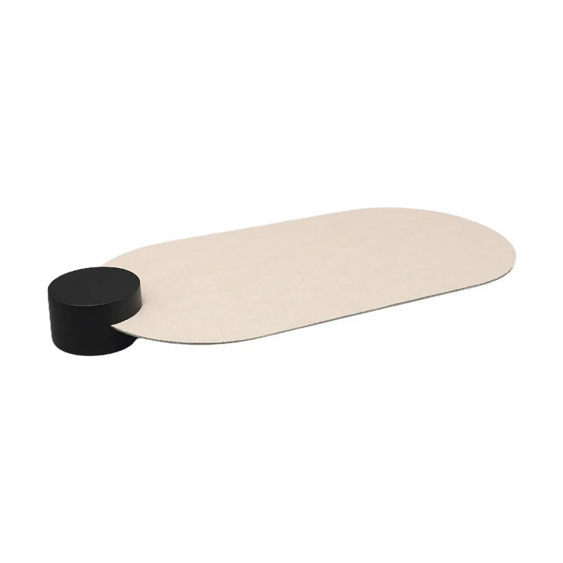Afralia™ Modern Oval Stainless Steel Leather Tray for Home Decor