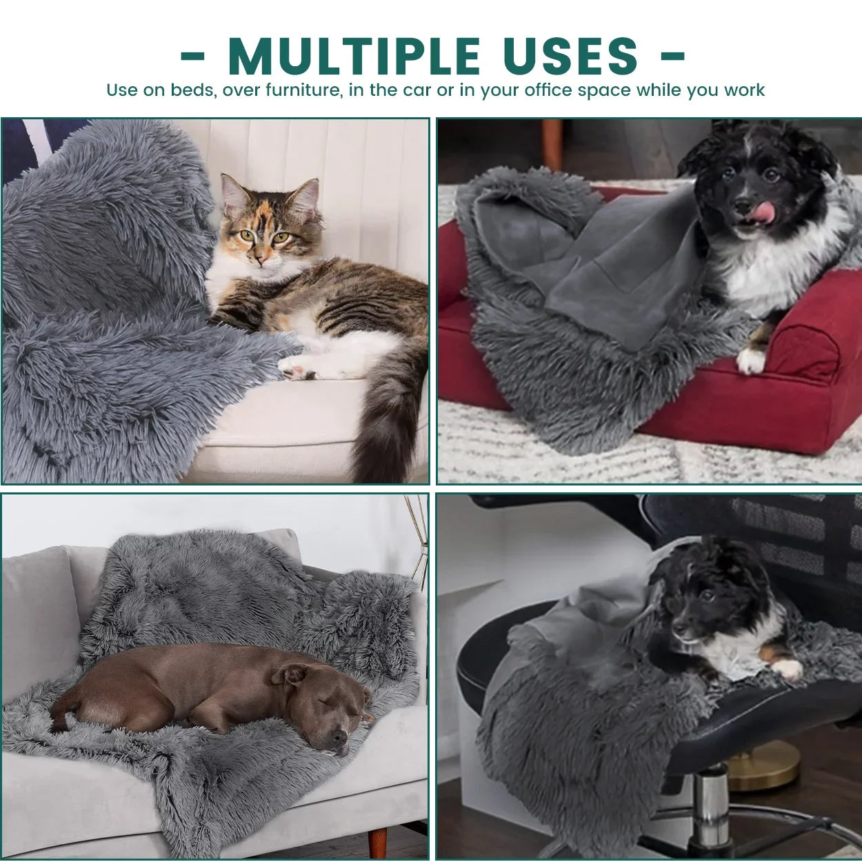 Afralia™ Shaggy Plush Dog Blanket: Soft Washable Pet Blanket for Dogs & Cats