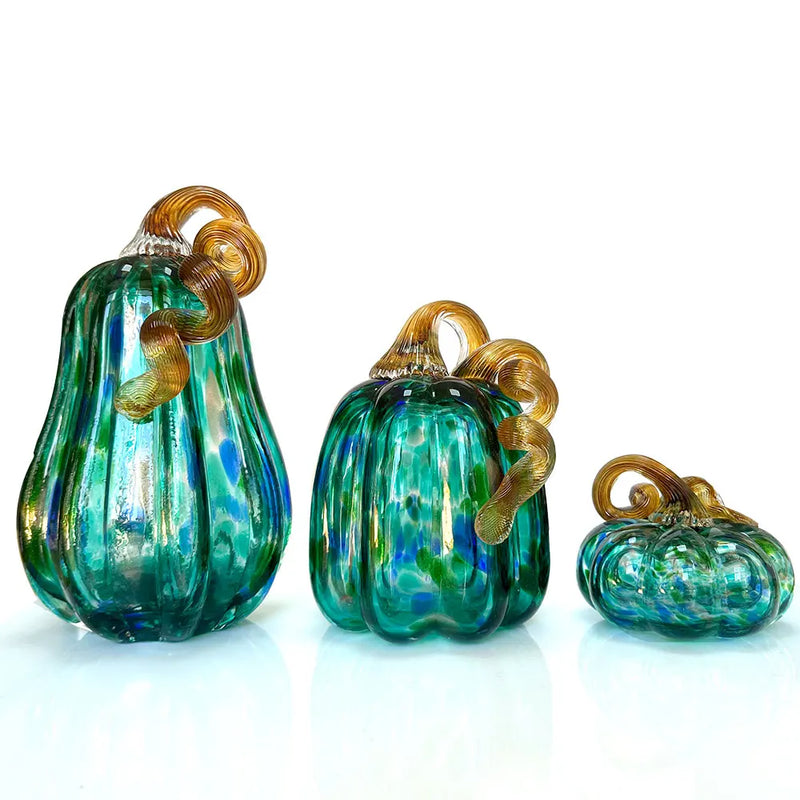 Afralia™ Handmade Glass Pumpkin Figurines Collectible Statue Home Decor