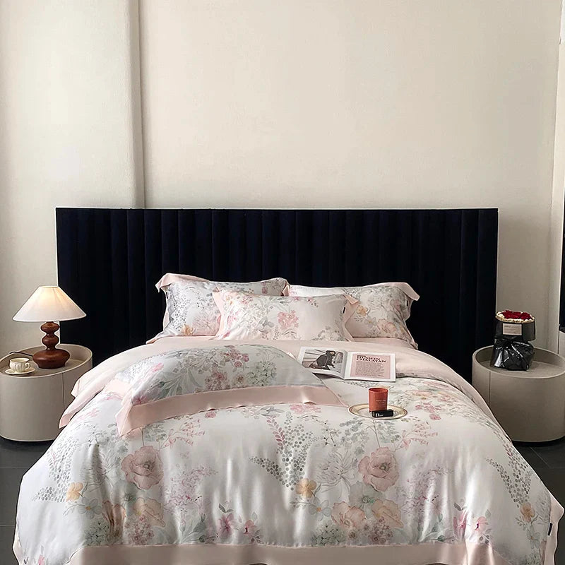 Afralia™ Eucalyptus Fiber Flowers Print Bedding Set - Soft Silky Cool Feel