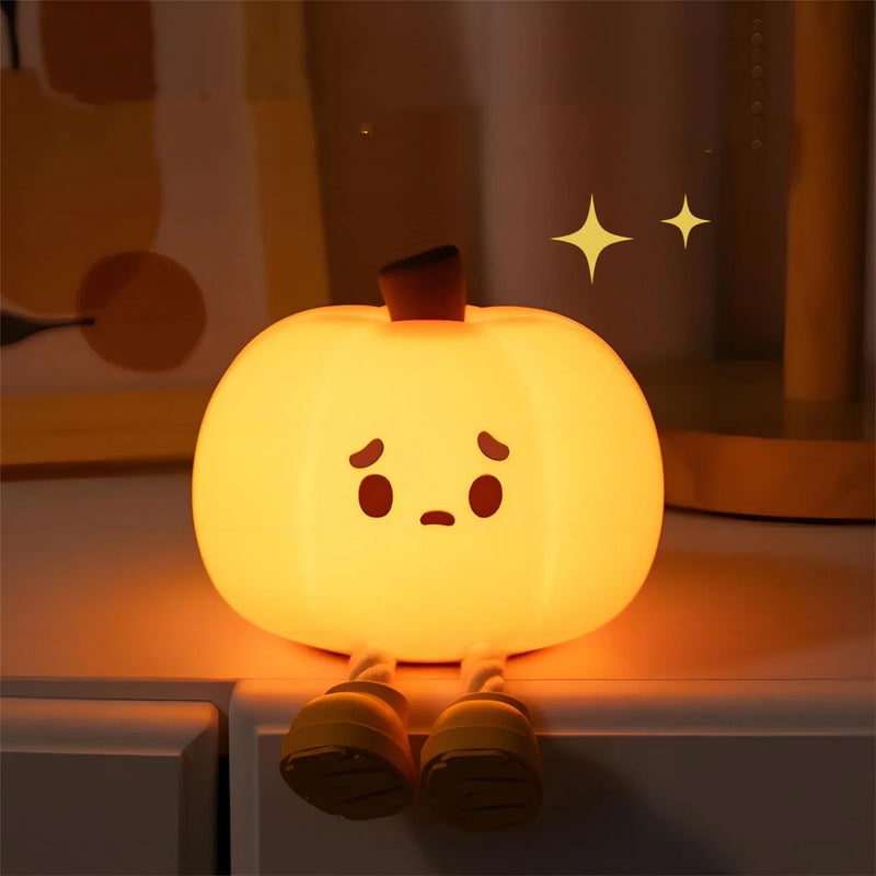 Afralia™ Pumpkin Night Lights: Dimmable Silicone Lamp for Kids, Baby.