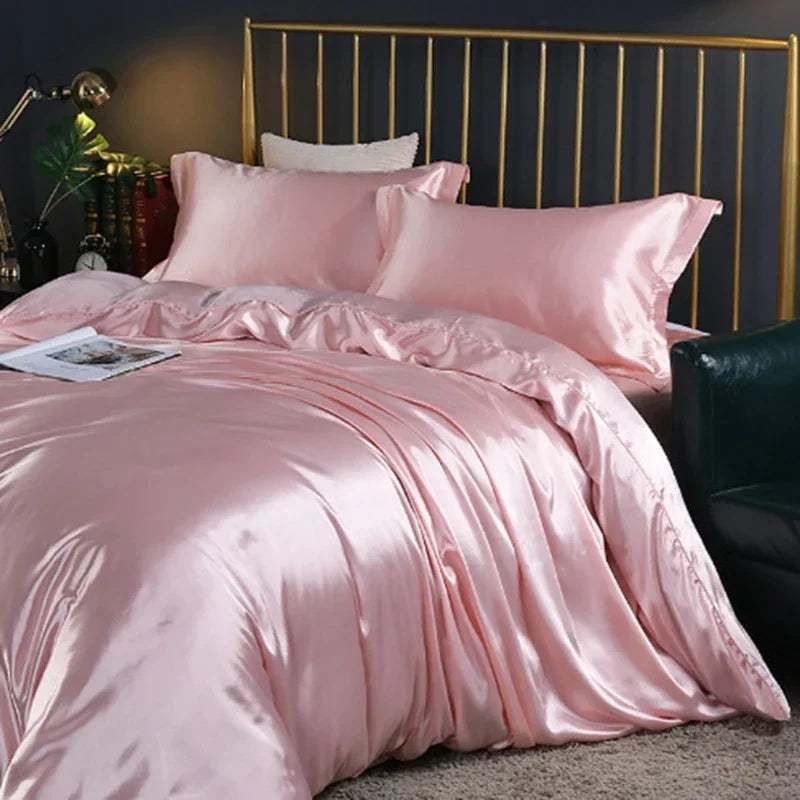 Afralia™ Silk Bedding Sets: Nordic Style, Premium Mulberry Silk Quilt Cover Set, Skin-Friendly & Cool for Summer.