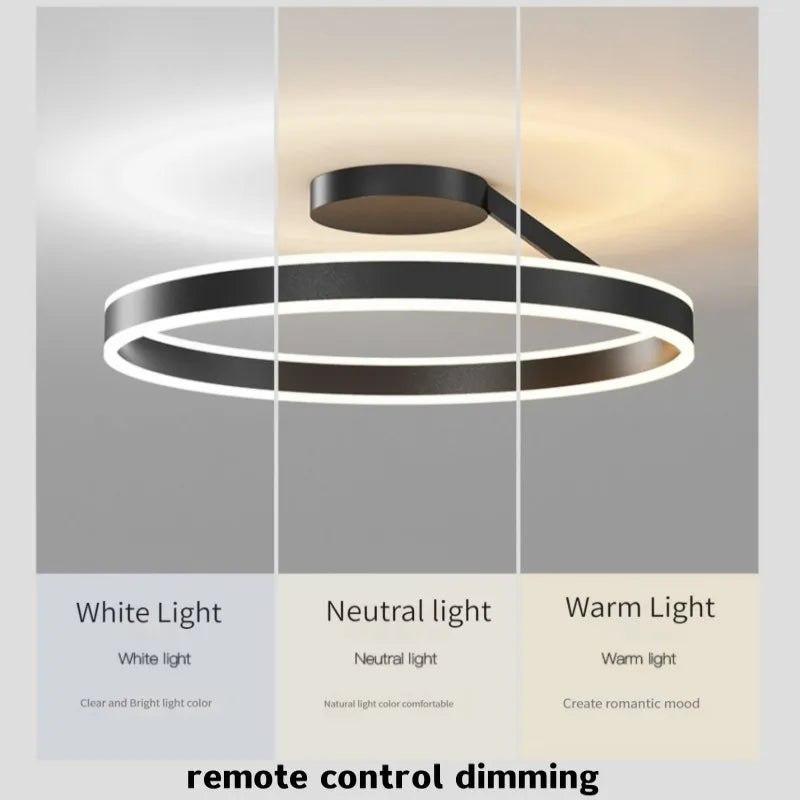 Afralia™ Modern Ring LED Ceiling Light for Bedroom and Living Room