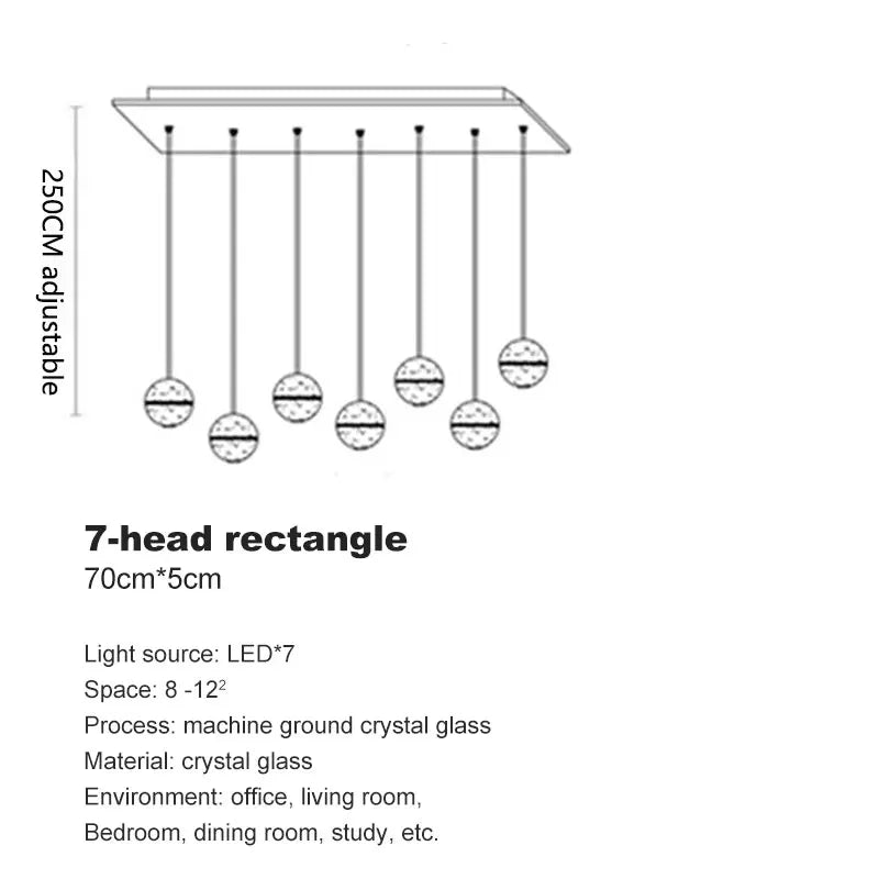 Afralia™ Crystal Ball LED Chandelier for Modern Living Room & Bedroom décor