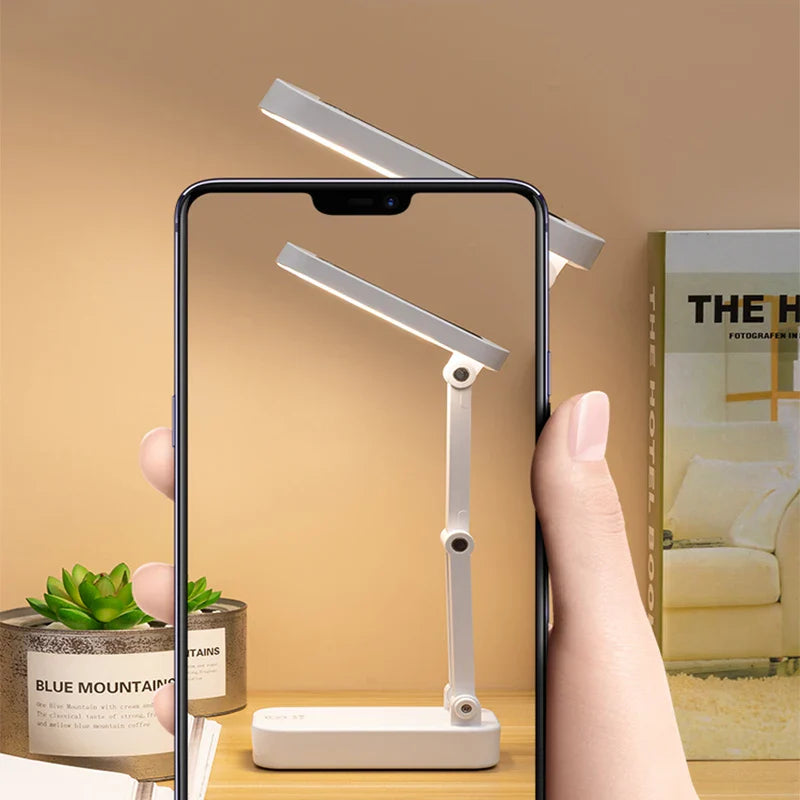 Afralia™ Foldable Solar Desk Lamp USB Rechargeable Reading Light