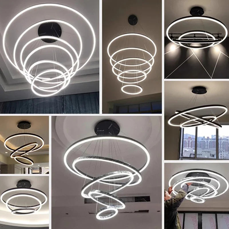 Afralia™ Nordic Home Chandelier Stair Pendant Ceiling Light for Living Room Bedroom Dining