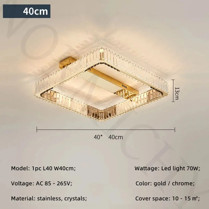 Afralia™ Crystal Luxury Ceiling Light for Living Room Bedroom Restaurant - Dimmable & Modern